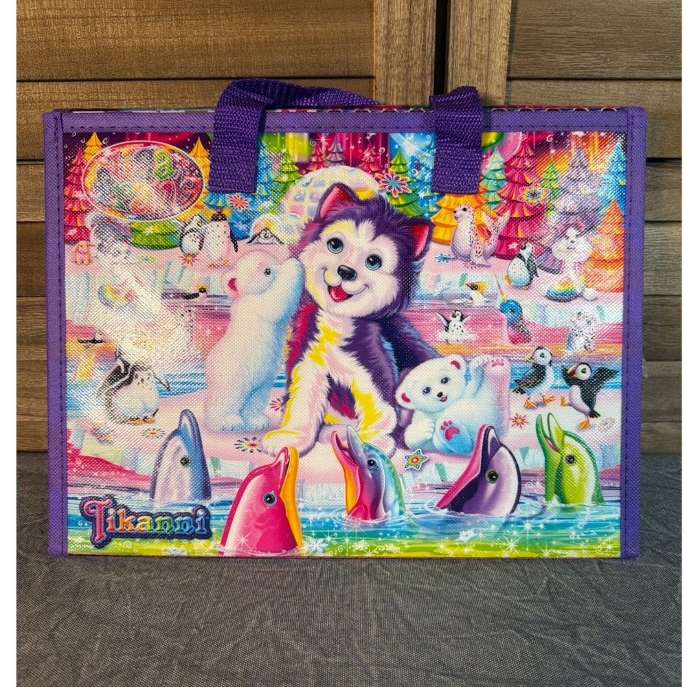 Lisa Frank Trifold Portfolio Girls Tikanni Husky Multicolor Rainbow Art Set NWOT